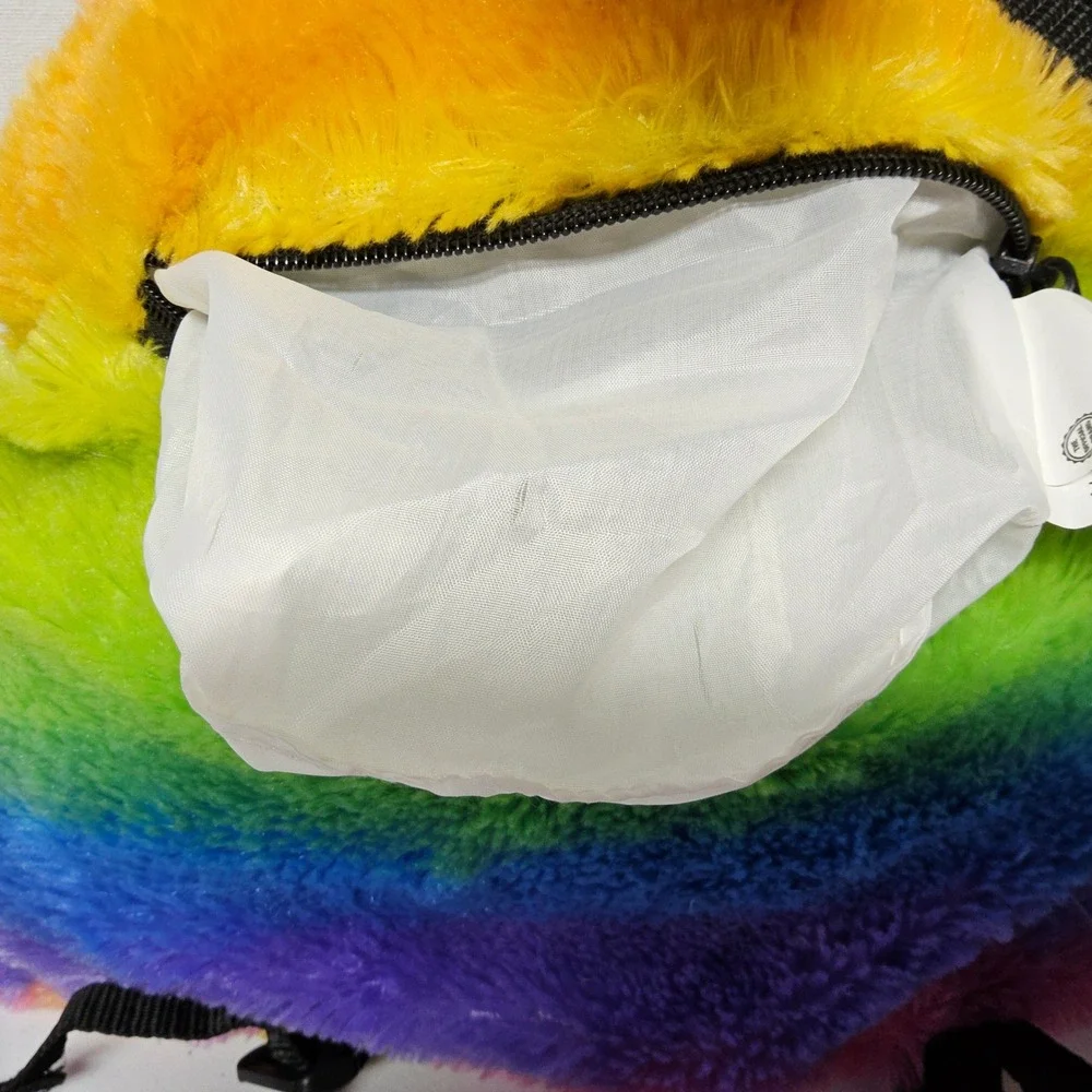 Emoji Rainbow Poop Plush Backpack Kids OS Multicolor‎ Faux Fur FABNY
